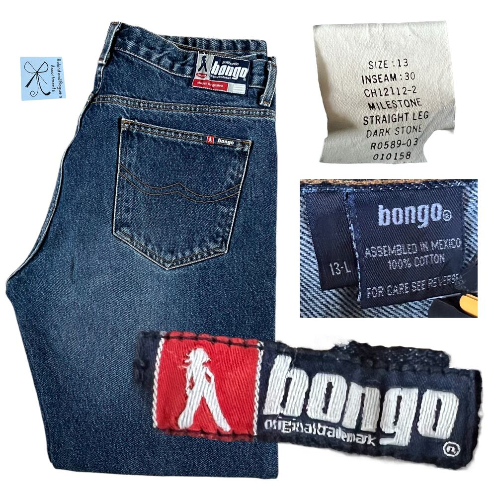 bongo Milestone Straight Leg Dark Stone Jeans Sz 13-L (Inseam 30)
